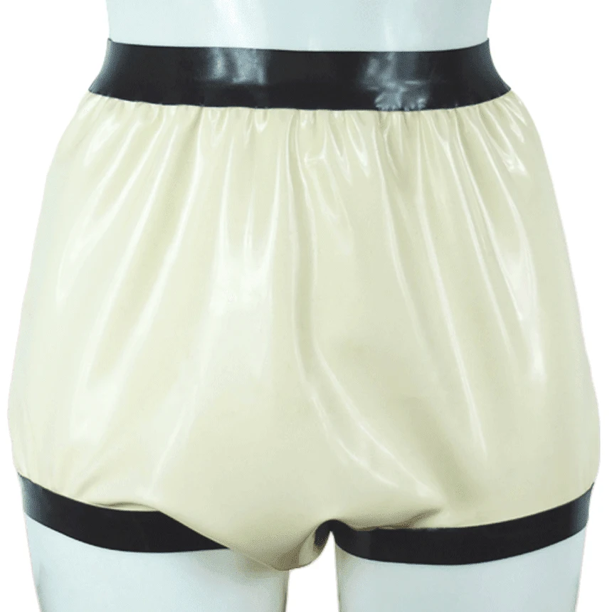 Boyshort Underwear - Transparent And Black Sexy Latex Diaper