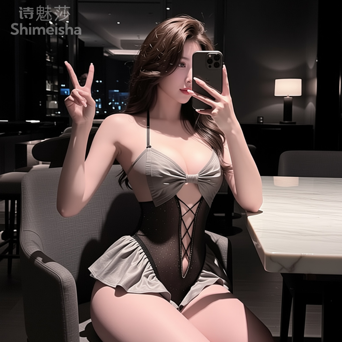 jimiko For Black Gray Ruffle M - Lace Teddy Lingerie review and price