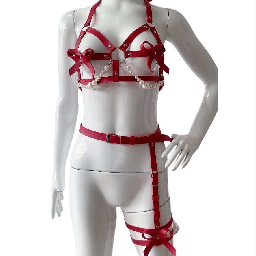 Sexy Leather Harness Women Set - Garter Belt Set review and price